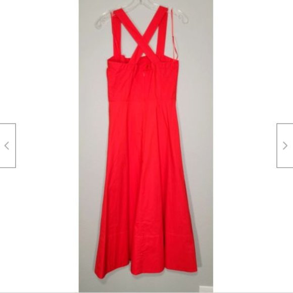 NWT Proenza Schouler Orange Cotton Poplin Apron Midi Dress 0 - Picture 7 of 11